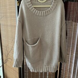Cozy Cream Sweater with Pocket